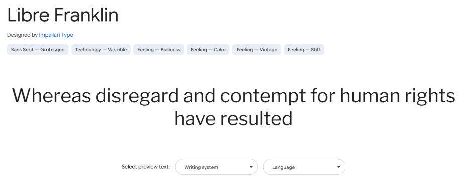 Libre Franklin example font screenshot