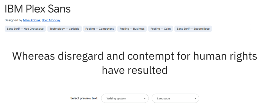 IBM Plex example font screenshot