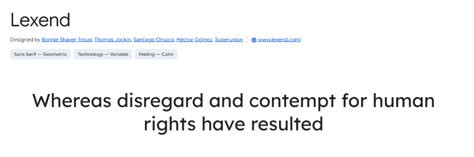 Lexend example font screenshot