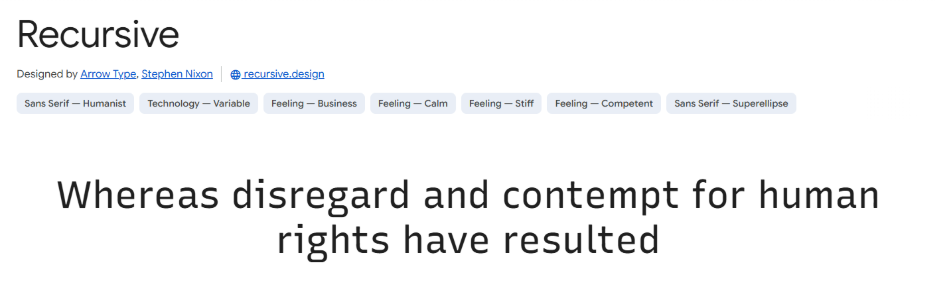 Recursive example font screenshot
