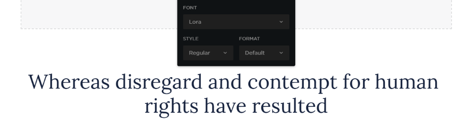 Lora example font screenshot