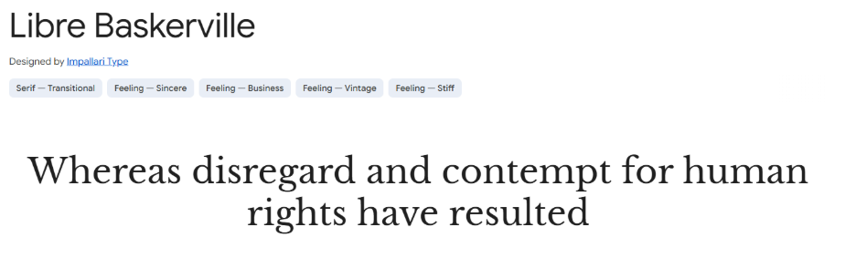Libre baskerville example font screenshot
