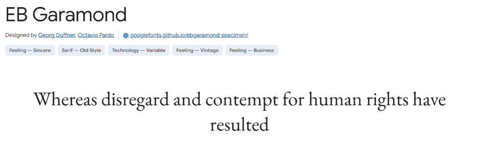 EB Garamond example font screenshot