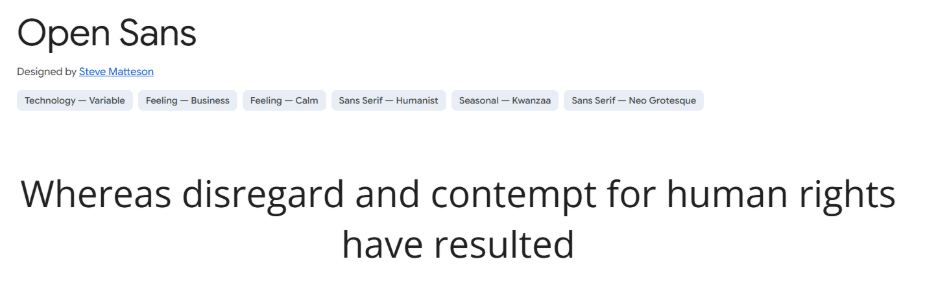 Open Sans example font screenshot