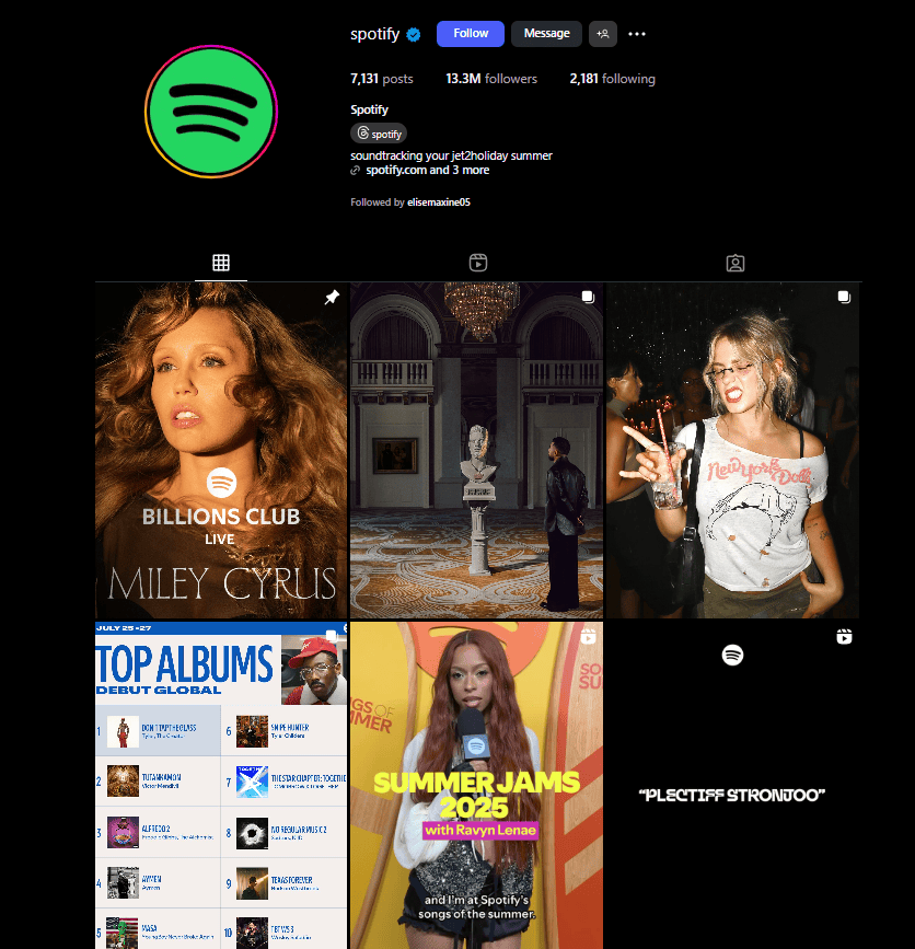 Spotify Instagram brand identity