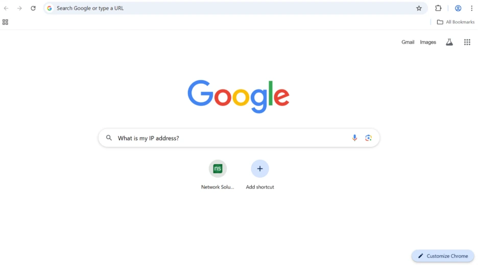 A snapshot of Google's search box with "What is my IP address?" typed in it
