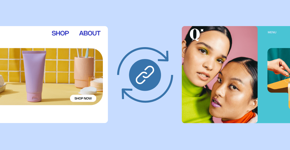 Visual example of what are backlinks that shows websites connected through links.