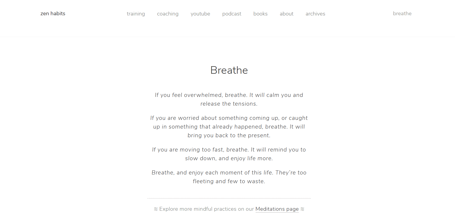 Image of the blog Zen Habits