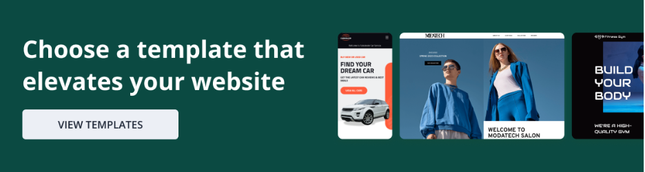 Choose a template Visual CTA