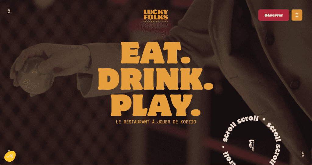 The restaurant website for Lucky Folks.