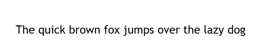 "The quick brown fox jumps over the lazy dog" sentence in Trebuchet MS font