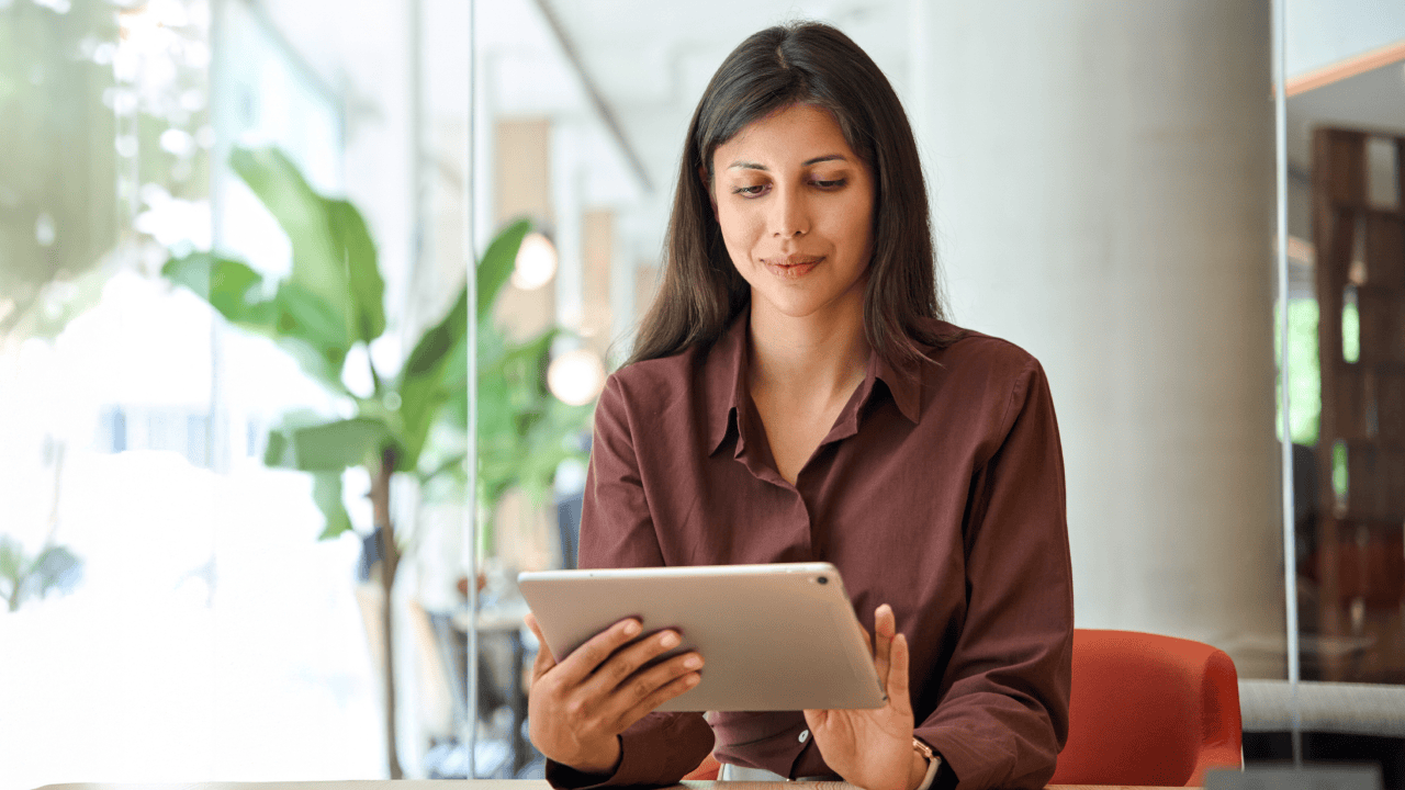 Woman using a tablet