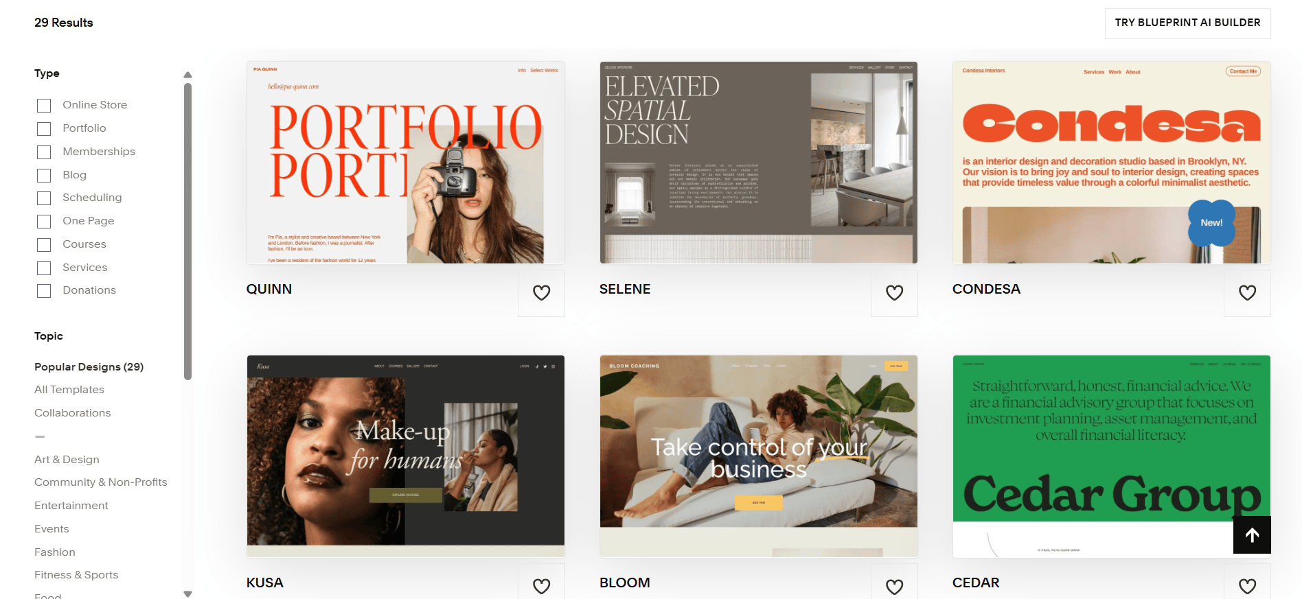 Squarespace template page