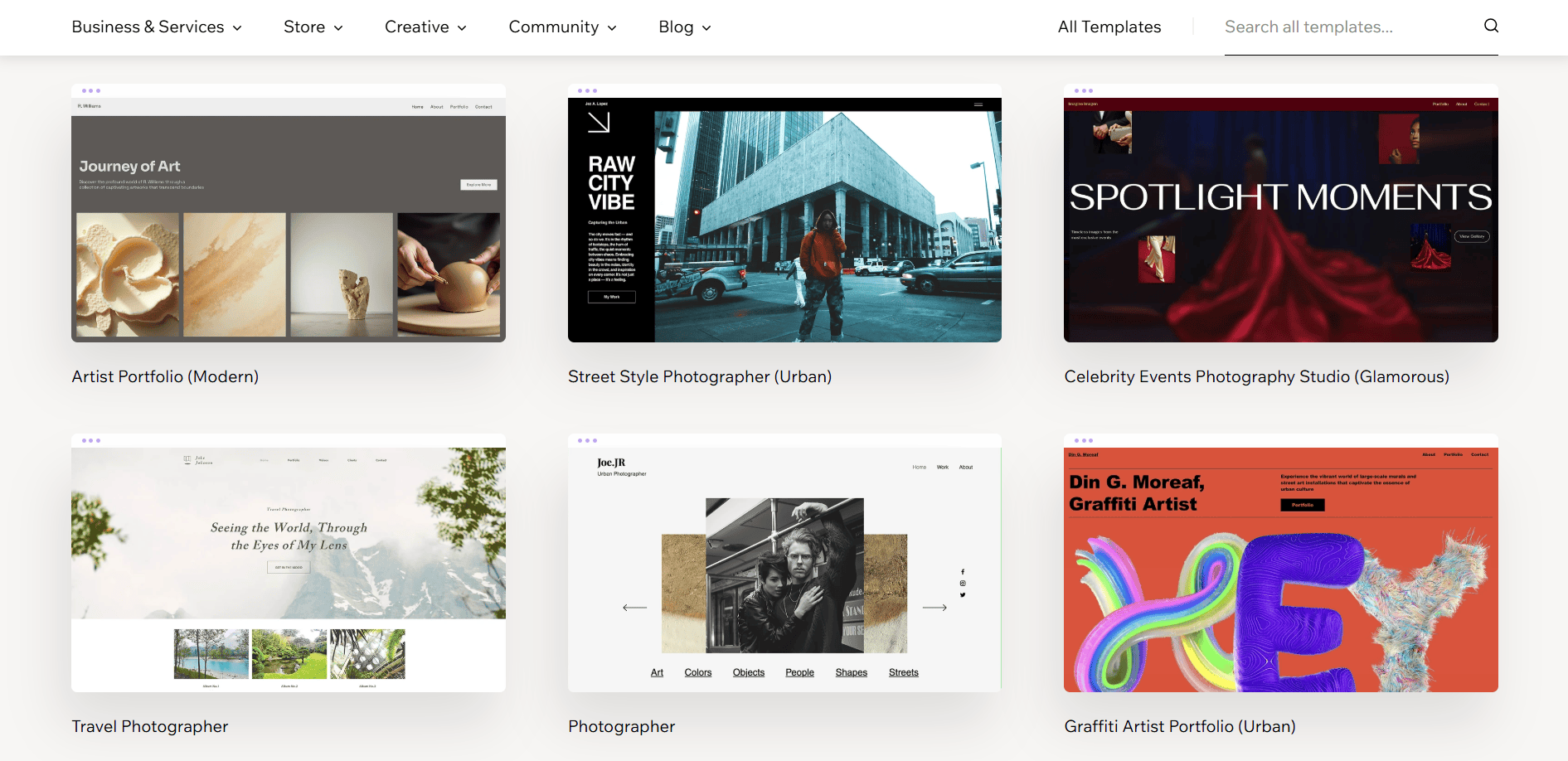 Wix template page