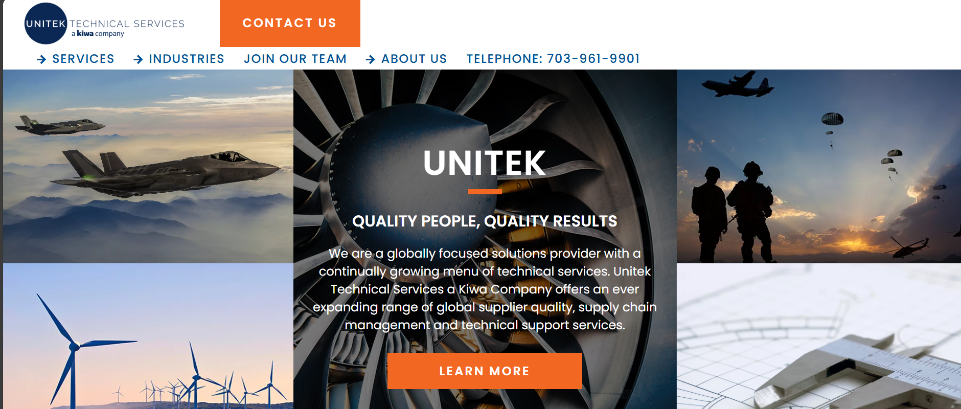 Manufacturing website sample - NTS UNITEK