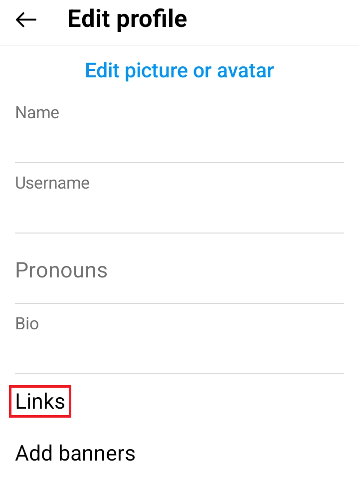 How to edit Instagram profile and add links.