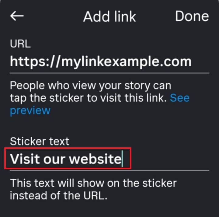 Adding an engaging Instagram Story call to action