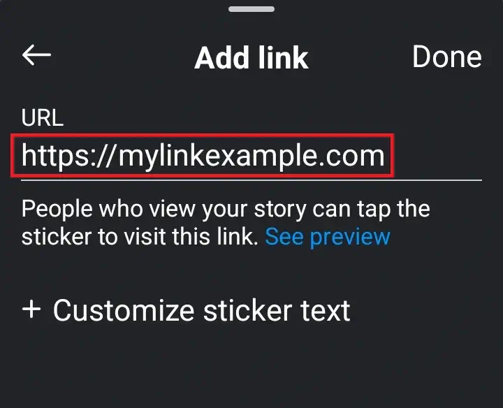 How to add link on Instagram