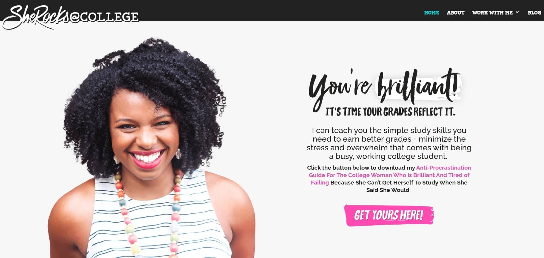 Example of how to create an online portfolio home page