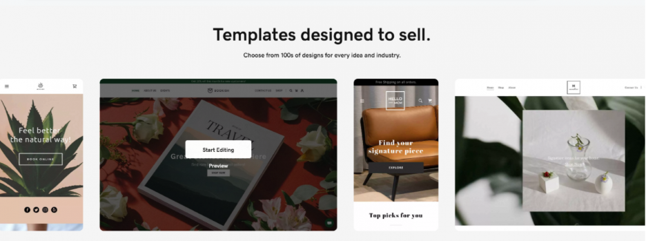 Squarespace alternatives - GoDaddy website landing page