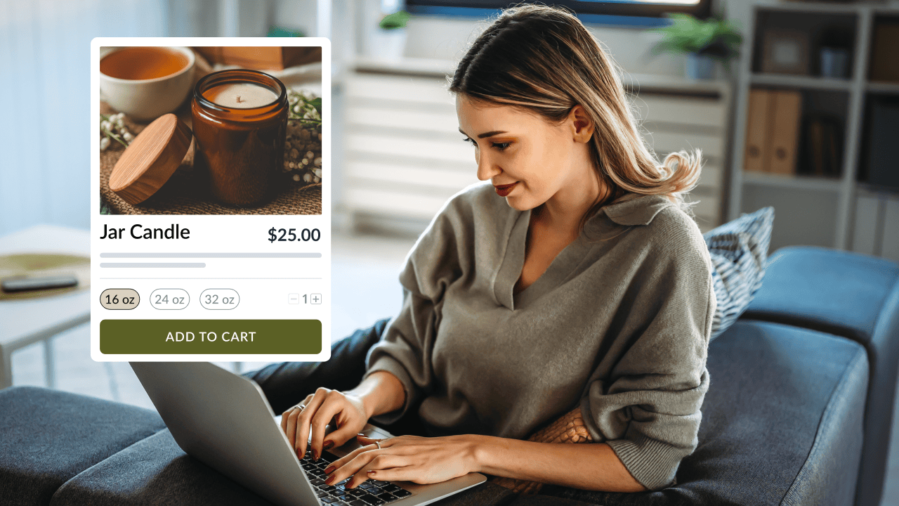 Ecommerce link building: online store owner promoting products through a website.