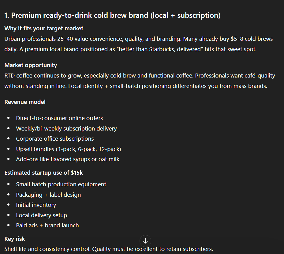 Sample response for prompt 1