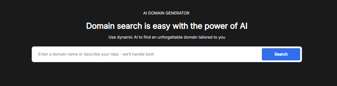 Network Solution's AI domain name generator tool