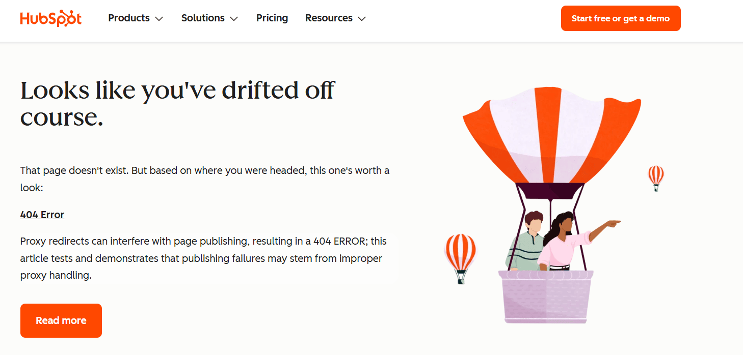 hubspot 404 page design