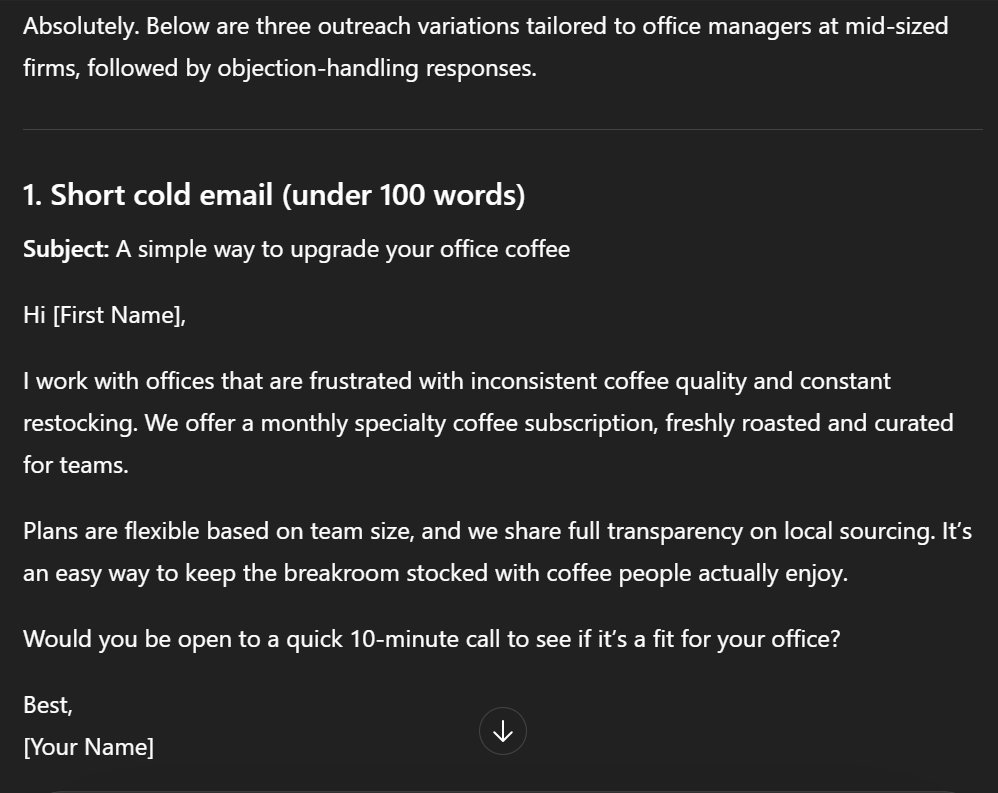 A sample of using prompt 9