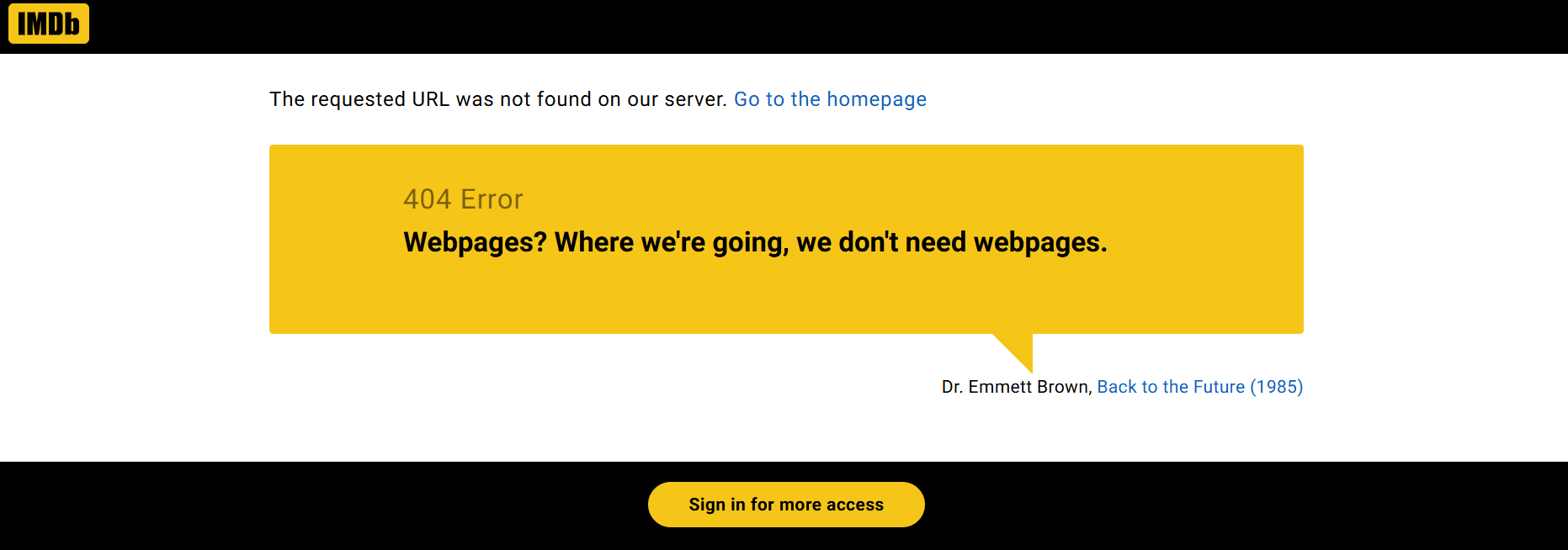 imbd error page design