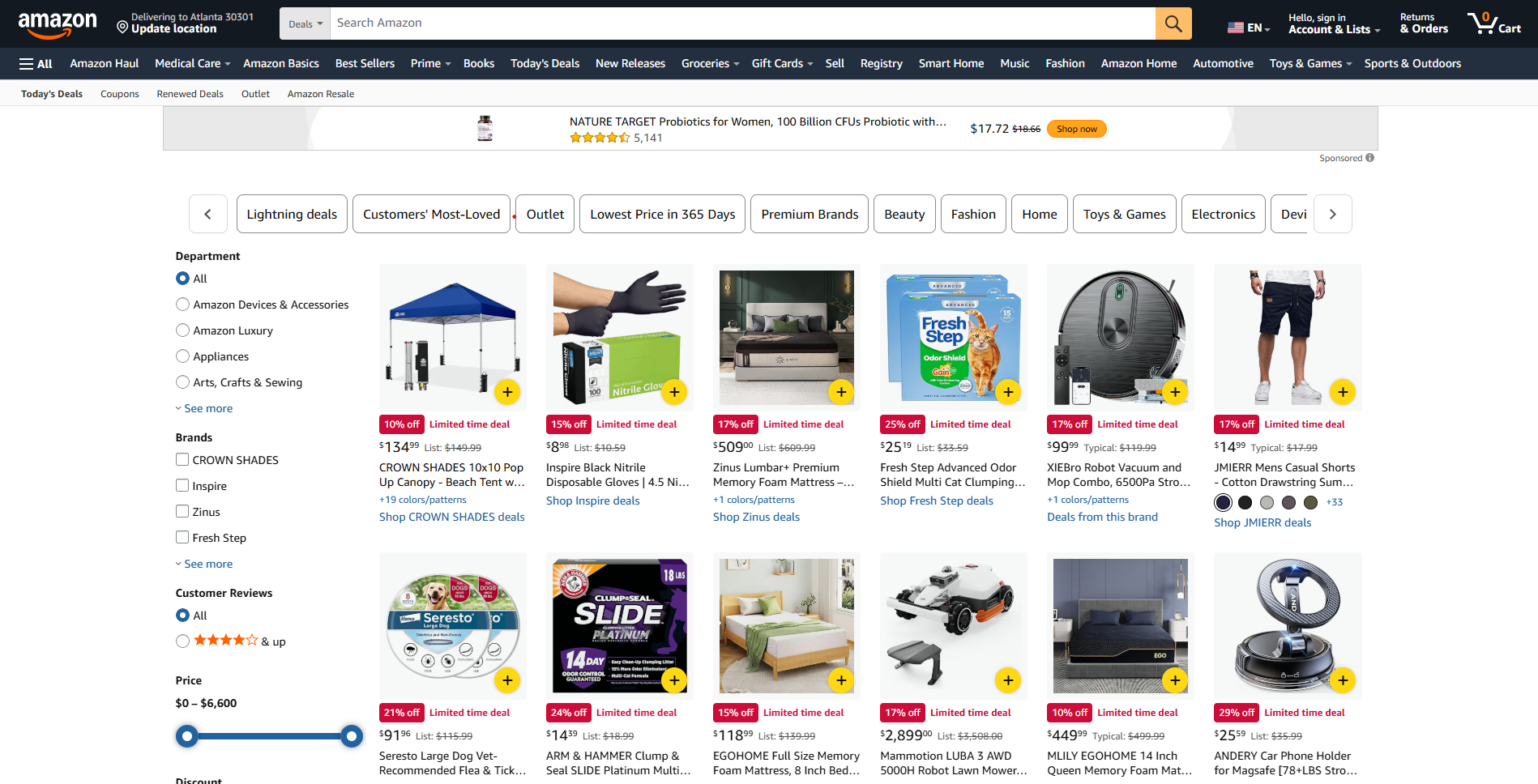 Amazon as an example of an AI-personalized website