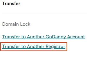 GoDaddy domain transfer Step 3