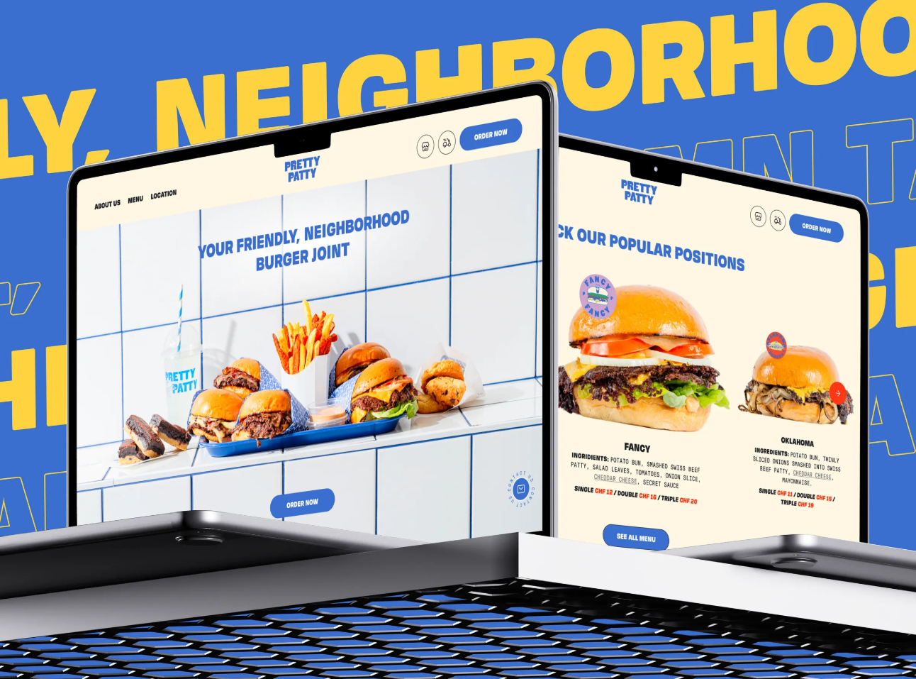 A website design using vibrant color and maximalism