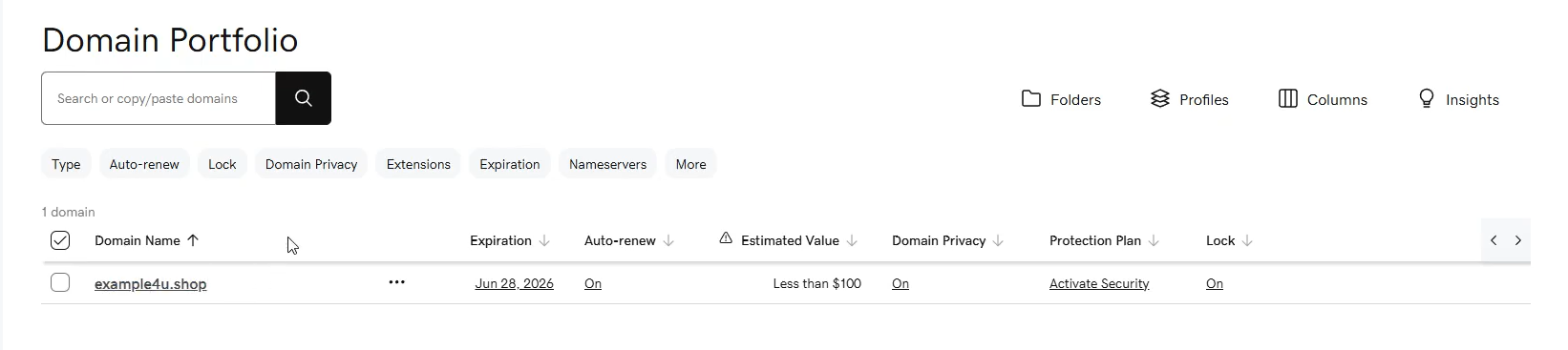 GoDaddy domain transfer Step 1