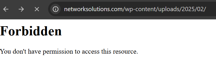 Forbidden error message image