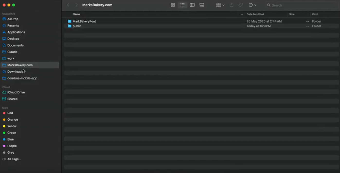 How to make a website with Claude - Create a project folder
