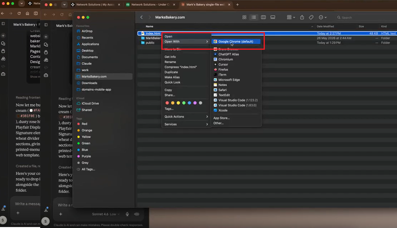 How to make a website with Claude - Opening your HTML code in Google Chrome