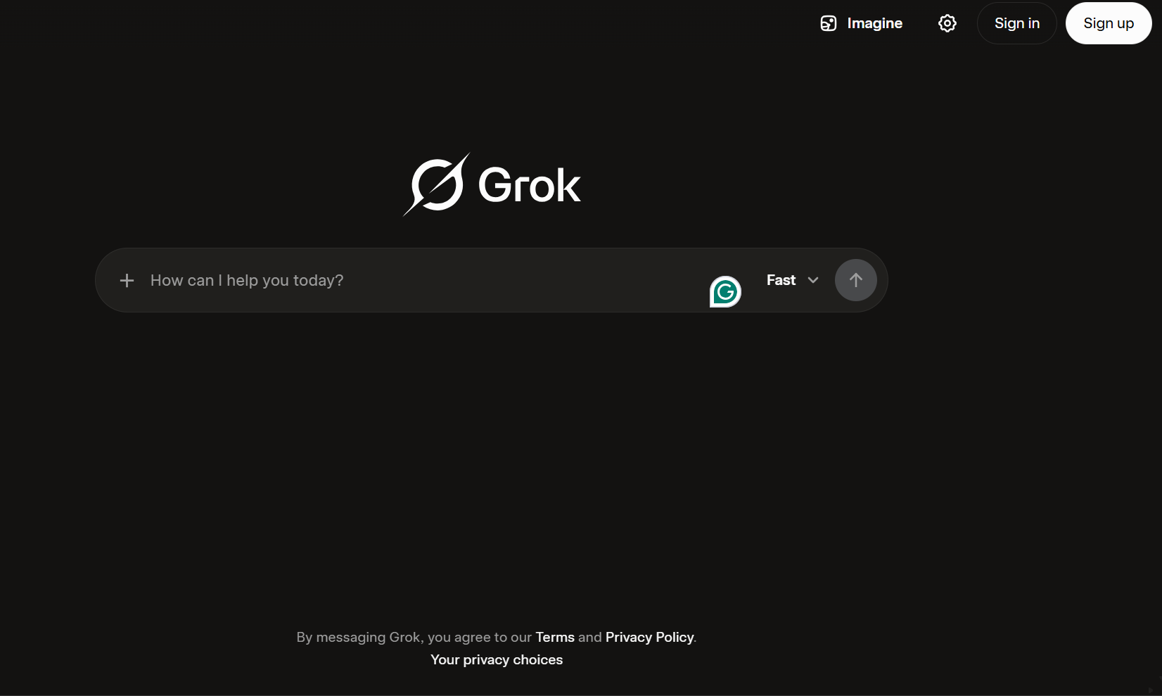 Grok chat interface