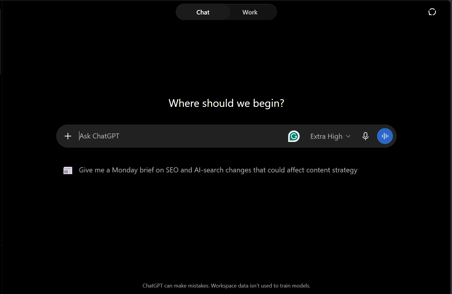 The ChatGPT interface.