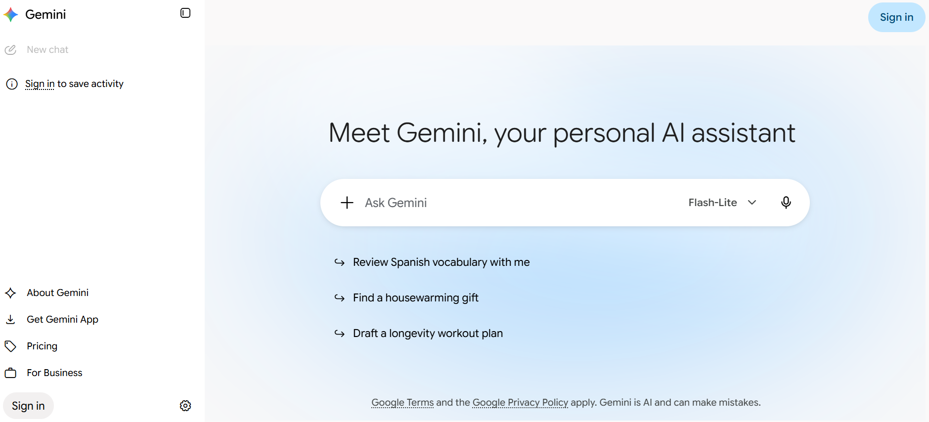 Gemini in Business - Gemini AI assistant used for small business research