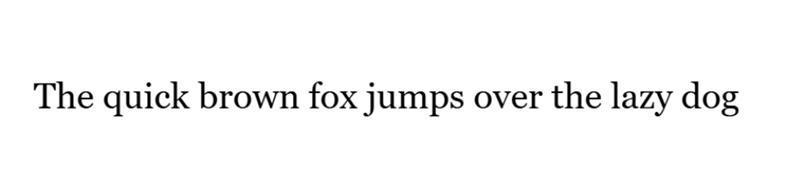 "The quick brown fox jumps over the lazy dog" sentence in Georgia font
