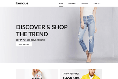Fashion store website showcasing seasonal clothing and pricing