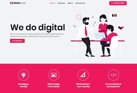 Digital agency website showcasing digital design, development, and animation services